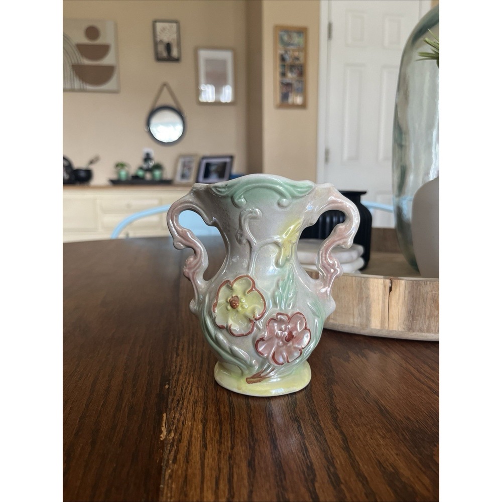 Vintage Lustreware Vase Made In Brazil With Handles #423